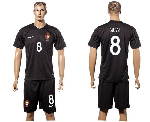 Portugal #8 Silva SEC Away Soccer Country Jersey